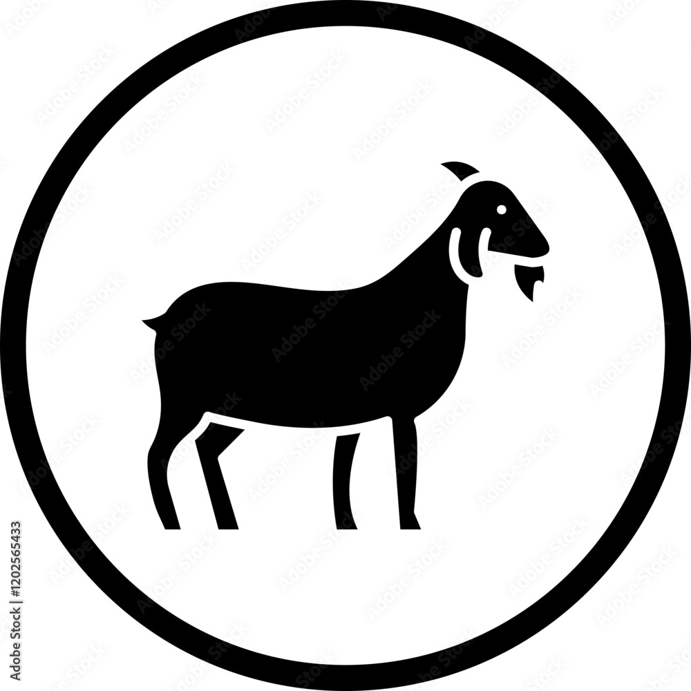 Fototapeta premium Goat icon single vector illustration