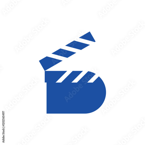 Letter D film production logo design represents cinematic storytelling and creative media, conveying a modern, professional brand identity corporate image editable vector.