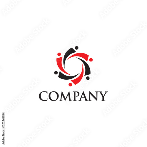 Swirl communication people logo design represents community and collaboration, conveying a modern, professional brand identity corporate image editable vector.

