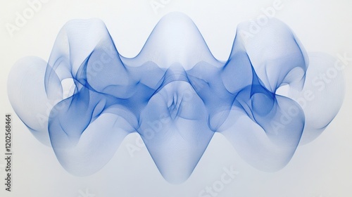 Intricate blue waves on white background photo