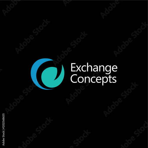 Exchange Concepts Technology Innovative Circle Global Abstract Letter E logo design combines tech innovation with global reach for a cutting-edge brand identity corporate image editable vector.