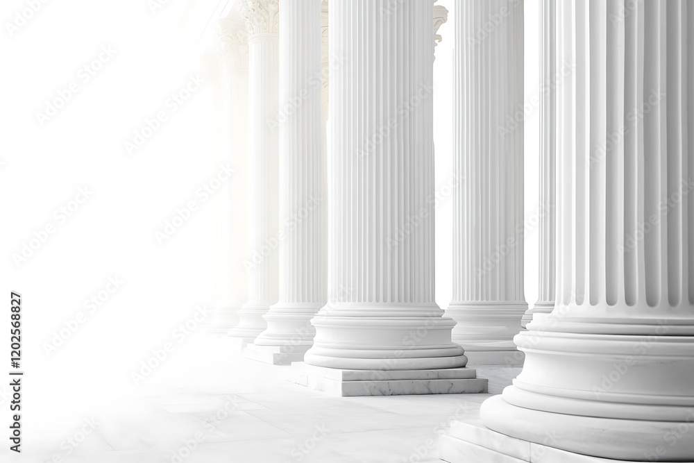Set of white classic columns isolated on a white background Set of white classic columns isolated on a white background