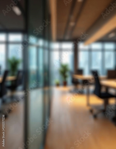 Photo blur background of modern office interior design contemporary workspace for creative business