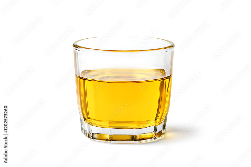 Sunflower oil in glass isolated on a white background Sunflower oil in glass isolated on a white background