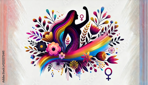 Happy Women’s Day. Vibrant Illustrations Celebrating International Women’s Day, Feminine Empowerment