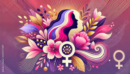 Happy Women’s Day. Vibrant Illustrations Celebrating International Women’s Day, Feminine Empowerment