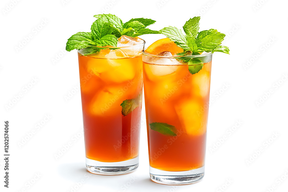 Thai iced tea isolated on a white background Thai iced tea isolated on a white background