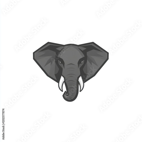 Elephant head, wildlife, African savanna, nature, logo design photo