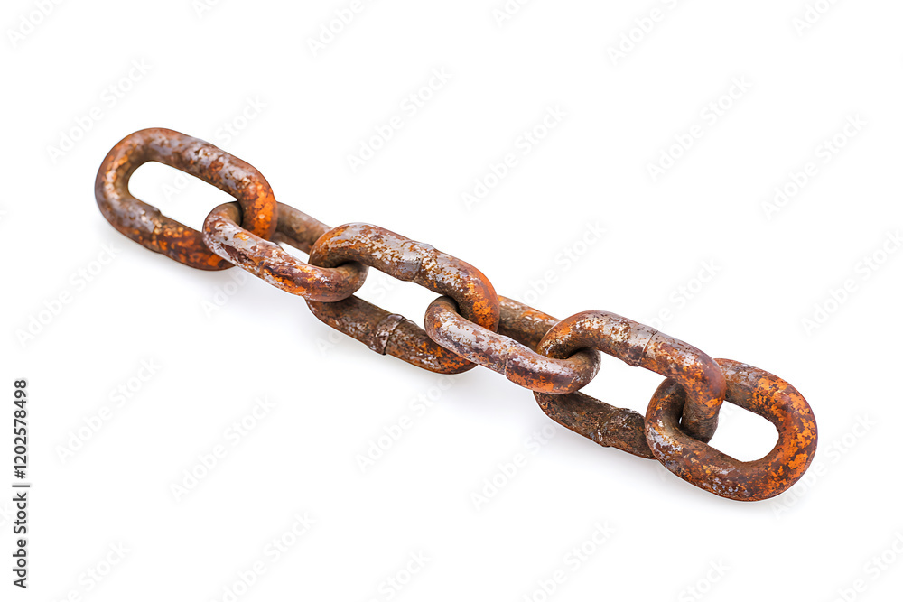 Rusty chain isolated on a white background Rusty chain isolated on a white background