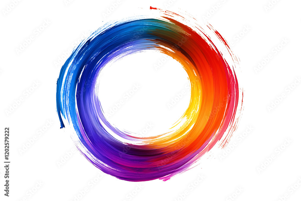 Scribble colorful circle brush stroke isolated on a white background Scribble colorful circle brush stroke isolated on a white background
