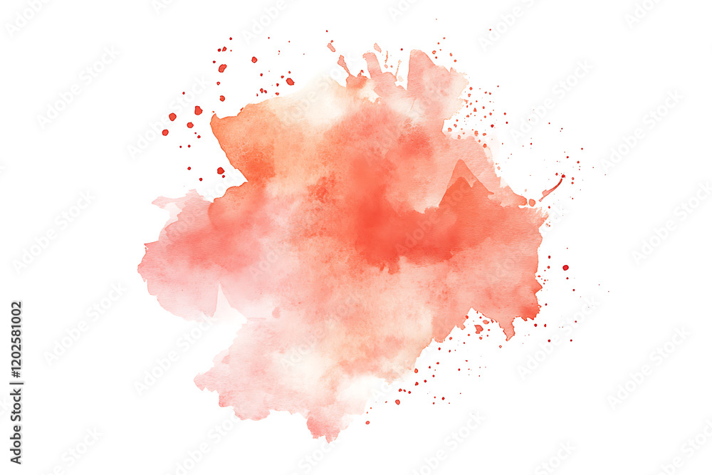 Peach watercolor isolated on a white background Peach watercolor isolated on a white background