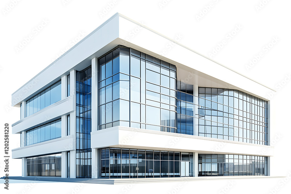 Fototapeta premium Modern business building isolated on a white background