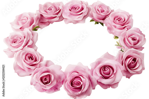 Pink roses floral frames, watercolor flowers pink roses, illustration hand painted isolated on a white background