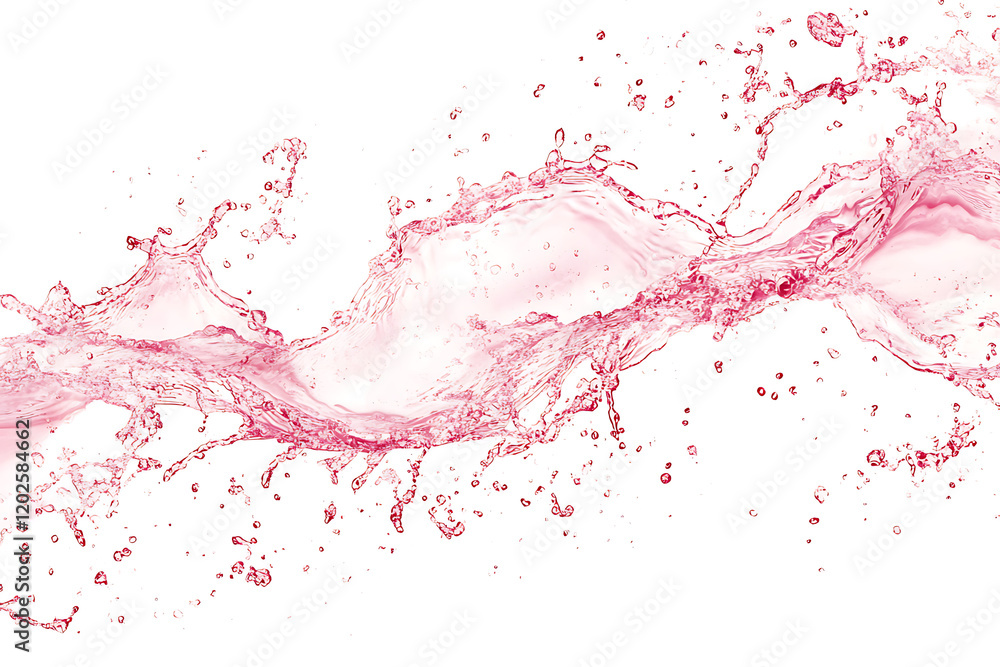 Pink water splashing isolated on a white background Pink water splashing isolated on a white background