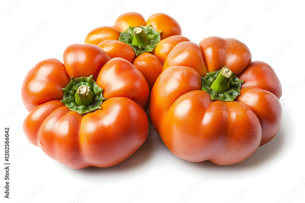 Orange bell pepper isolated a white background Orange bell pepper isolated a white background