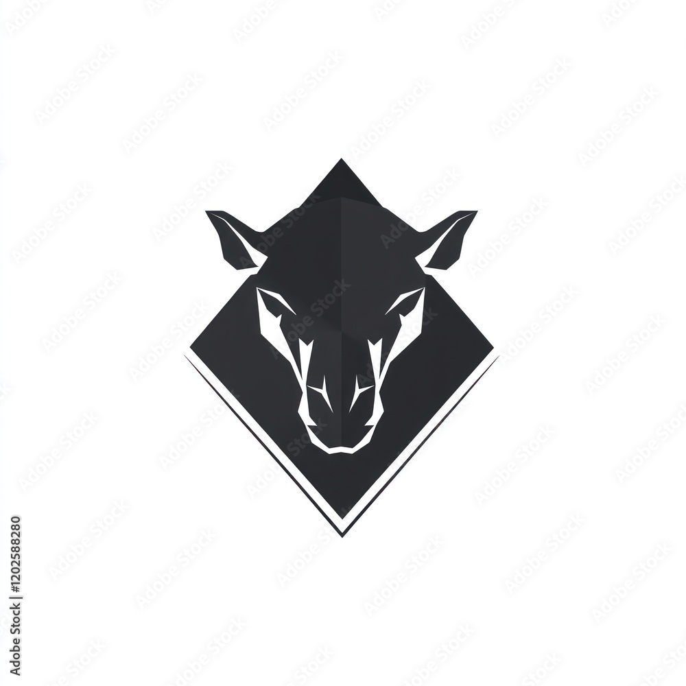Fototapeta premium Sheep head logo design, isolated on white background, for branding
