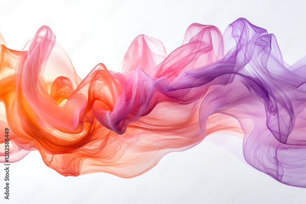 Fototapeta premium Abstract colorful swirling ribbons on white background