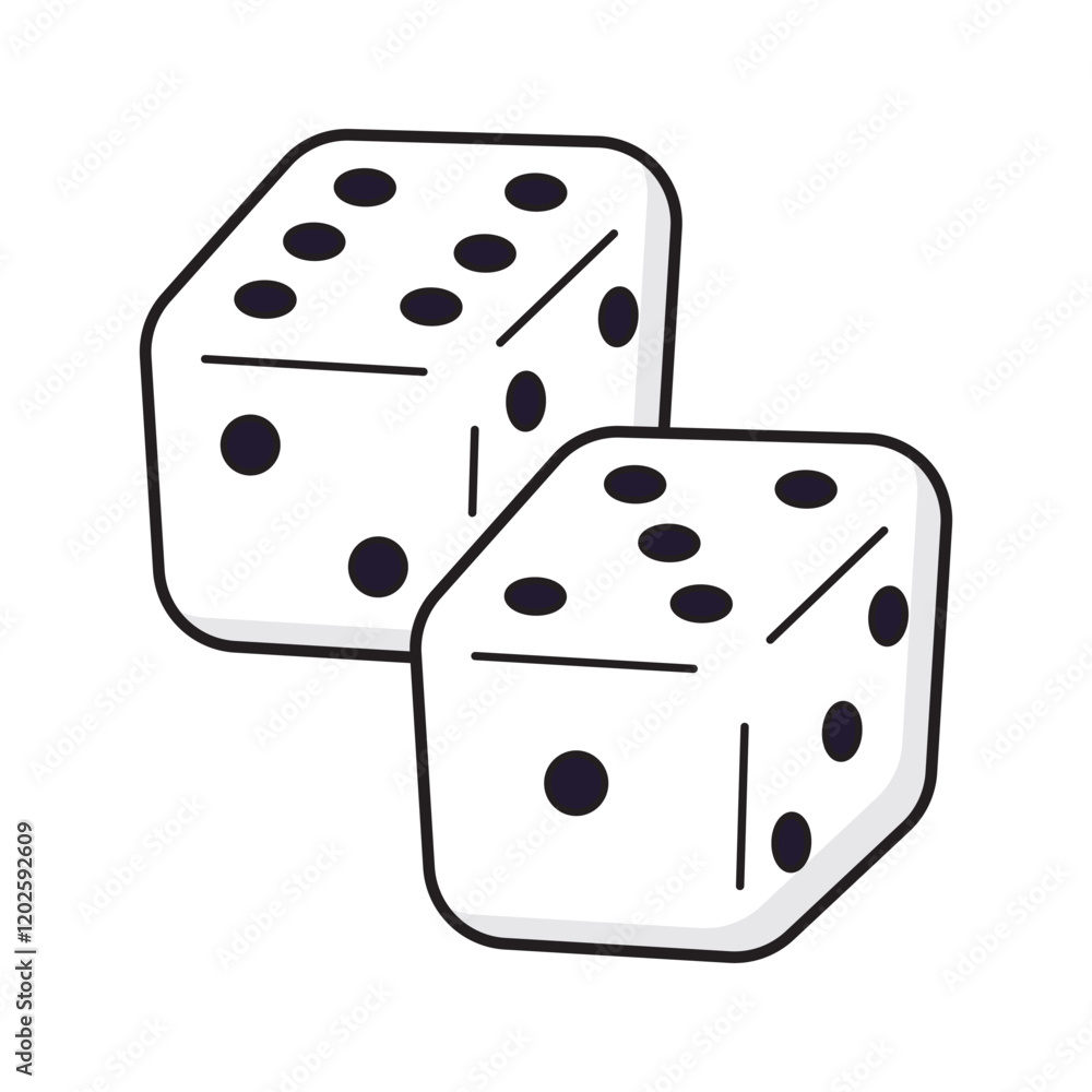 Two gambling dice isolated vector illustration Two gambling dice isolated vector illustration