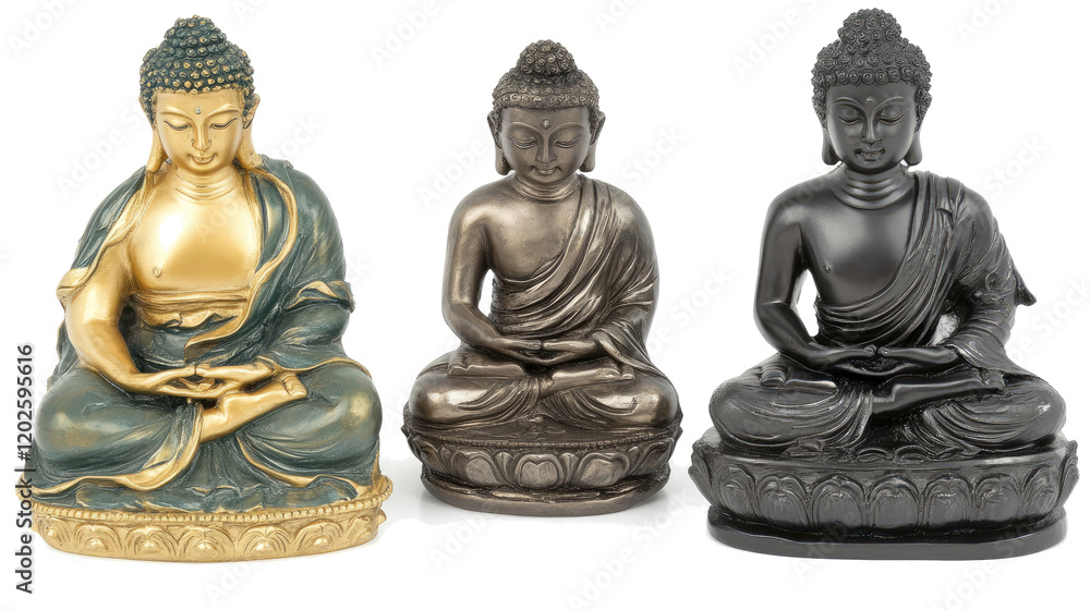 Unique Collection of Buddha Statues in Various Finishes Generative AI Unique Collection of Buddha Statues in Various Finishes Generative AI