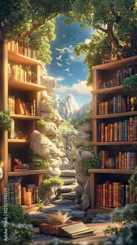 World Book Day frame background. World Book Day concept with copy space for text. World Book Day background