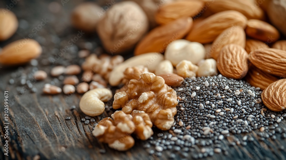 Healthy nuts and seeds on wood. Good for recipes, blogs Healthy nuts and seeds on wood. Good for recipes, blogs