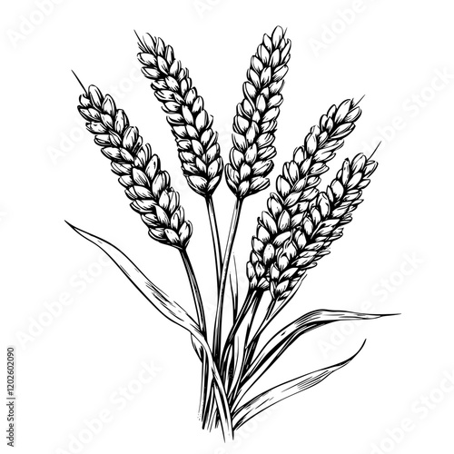 Wheat stalks elegantly arranged in a rustic setting, showcasing the beauty of agriculture during harvest season