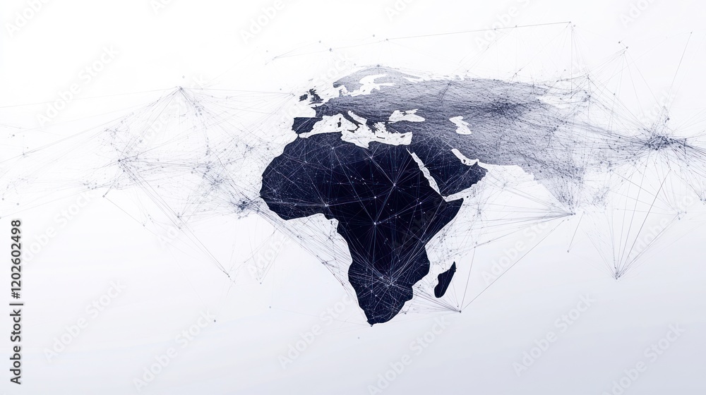 Obraz premium Global network connections, digital map, white background, data visualization, internet concept