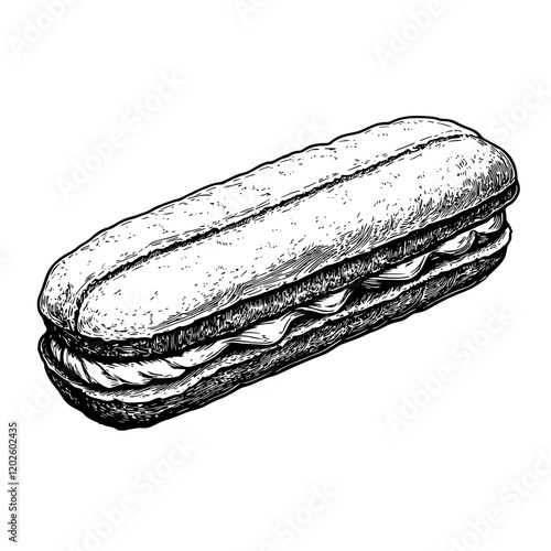 Exquisite culinary creation featuring a delicately crafted pastry filled with rich cream and a light touch of sweetness