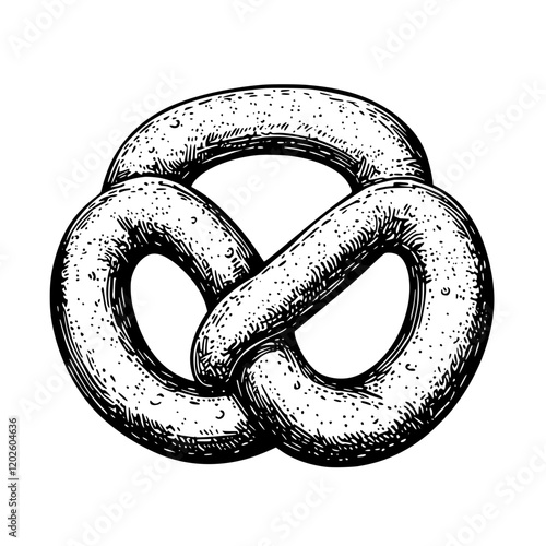 Deliciously twisted pretzel design perfect for culinary illustrations and festival promotions