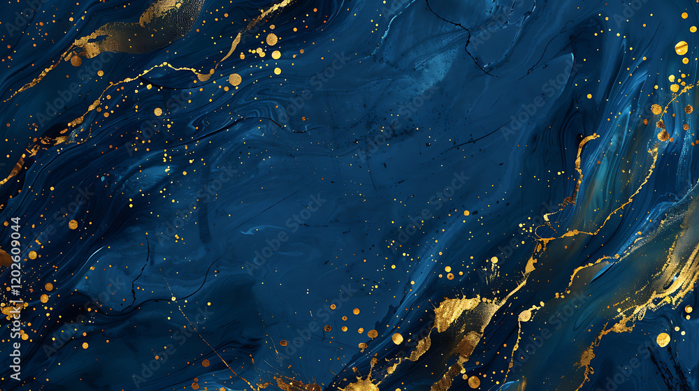 Abstract Navy Blue and Gold Marble Texture Abstract Navy Blue and Gold Marble Texture