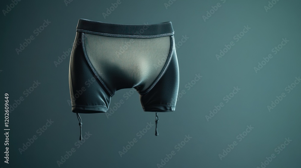 Floating underwear, studio shot, teal backdrop, e-commerce