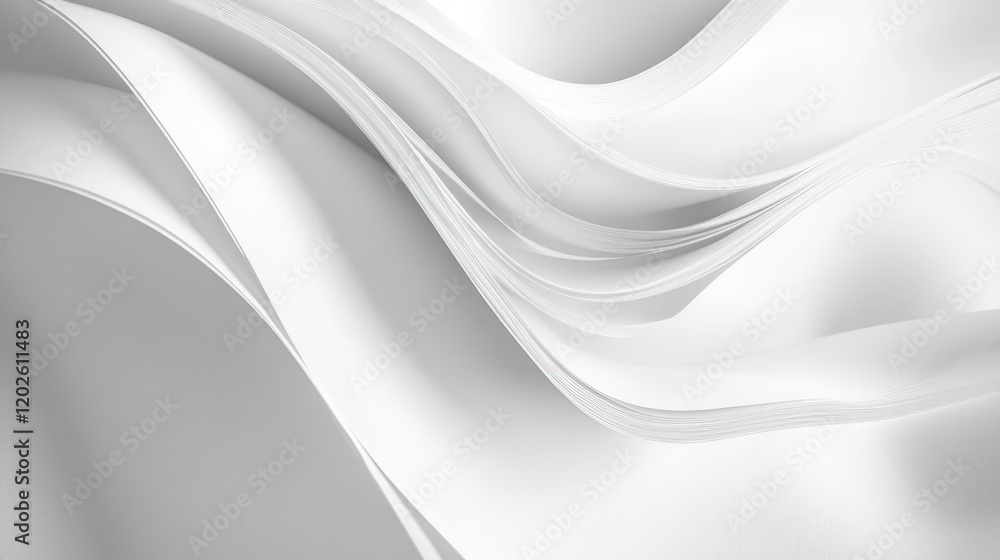 Obraz premium White flowing curves, abstract background, design element