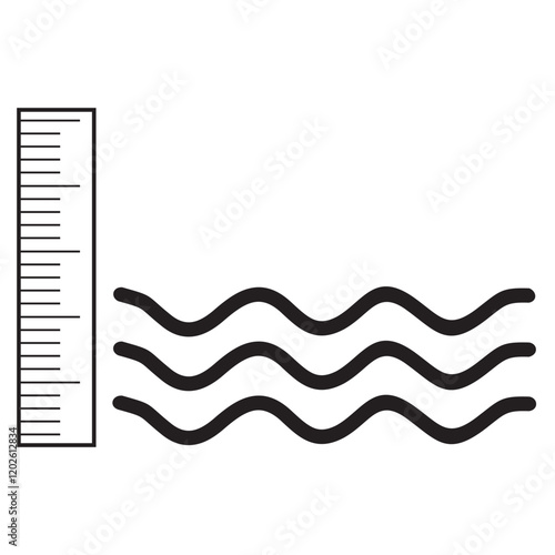 water depth icon vector