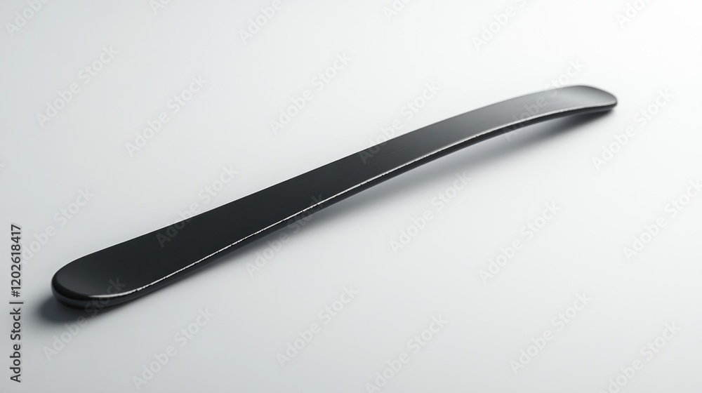 Black cabinet pull handle on white background, minimalist studio shot, furniture design Black cabinet pull handle on white background, minimalist studio shot, furniture design