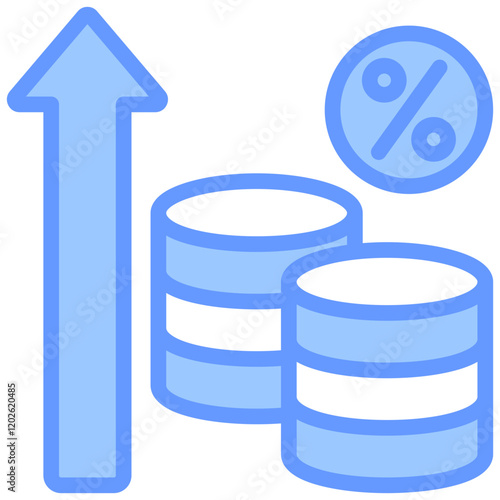 Inflation Blue Icon