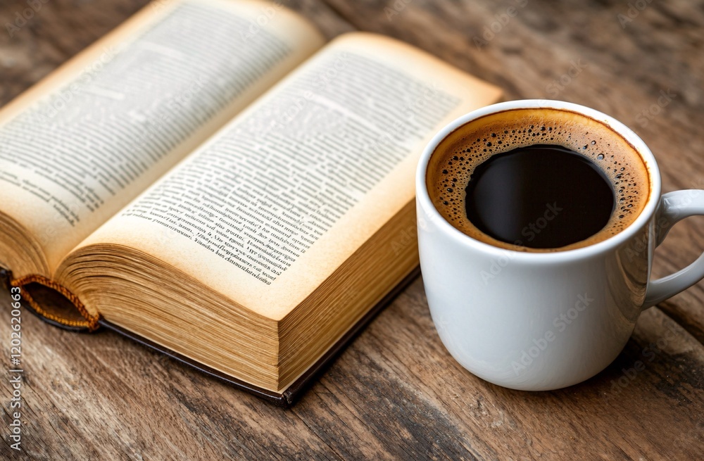 Fototapeta premium cup of coffee and book