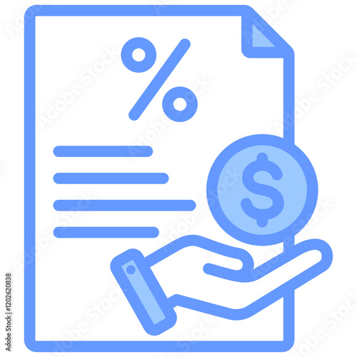 Taxable Income Blue Icon