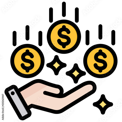 Passive Income Outline Color Icon