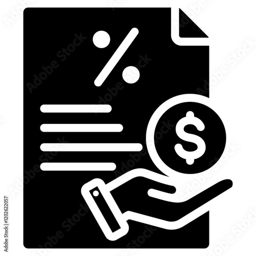 Taxable Income Glyph Icon