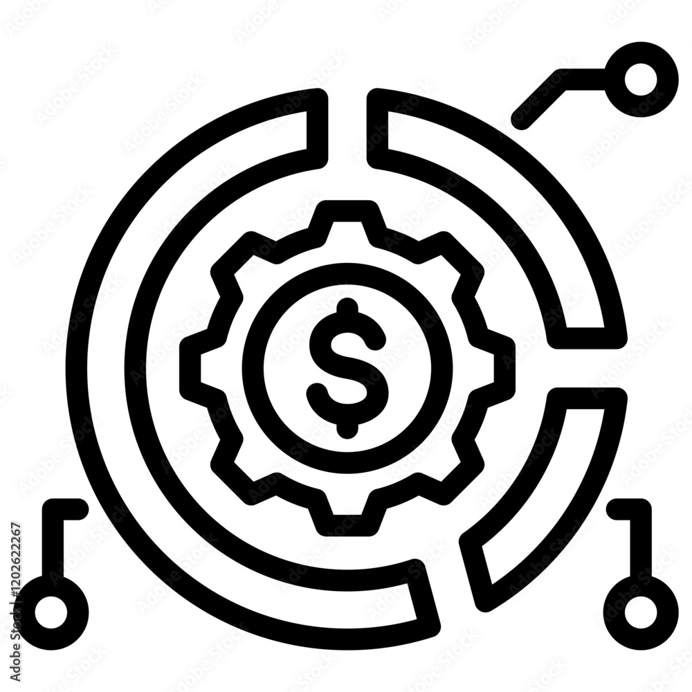 Asset Allocation Outline Icon Asset Allocation Outline Icon