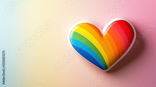 Wallpaper Mural Rainbow Heart Shaped Design Pastel Background Love Symbol Torontodigital.ca