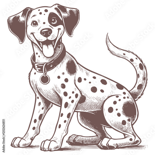 Dalmatian dog vector | dog vector | dog illustration | dog silhouette | dog tattoo | dog engraving | dog drawing photo