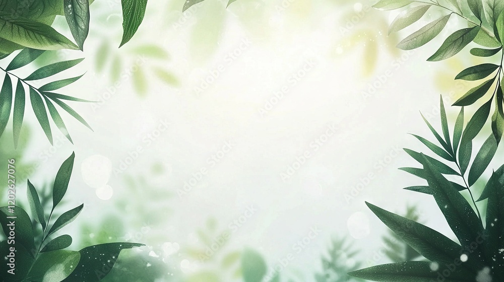 A zoomed-in image of a green foliage backdrop with a blank expanse to its right A zoomed-in image of a green foliage backdrop with a blank expanse to its right