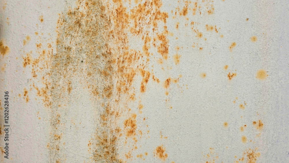 Rust patterns create a textured backdrop with shades of orange and brown on a concrete wall in a well-worn industrial setting Rust patterns create a textured backdrop with shades of orange and brown on a concrete wall in a well-worn industrial setting