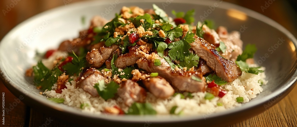 Grilled Pork with Rice and Herbs Grilled Pork with Rice and Herbs
