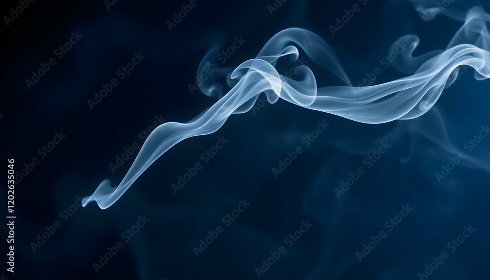 Abstract Blue Smoke Design Elegant Swirling Flow art wave dark curve Abstract Blue Smoke Design Elegant Swirling Flow art wave dark curve