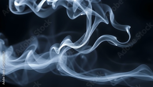 Abstract Blue Smoke Swirls Dark Background Design art fog haze airy   
