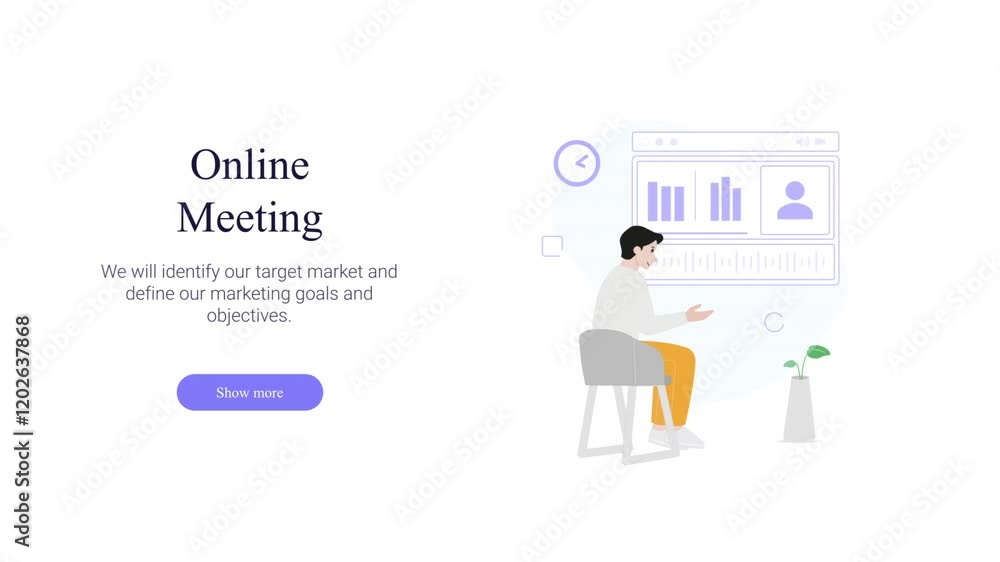 Animated Online Meeting for Business Collaboration Animated Online Meeting for Business Collaboration