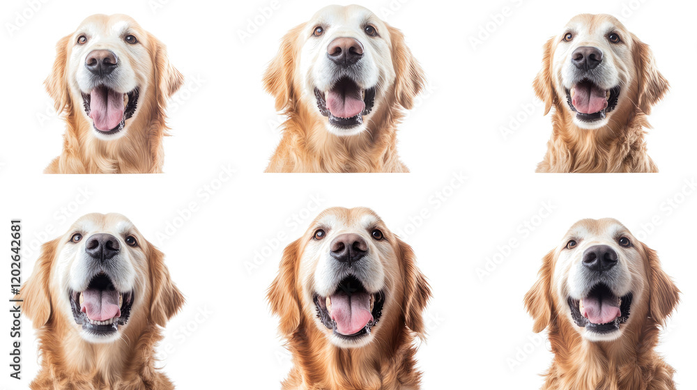 Smiling Golden Retrievers on Transparent Background Generative AI Smiling Golden Retrievers on Transparent Background Generative AI