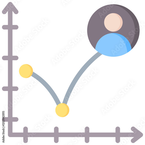 Bounce Rate Flat Icon